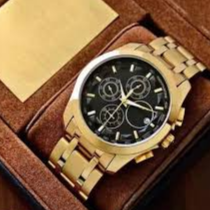 Tissot Men’s Gold-Tone Chronograph Watch with Steel Bracelet