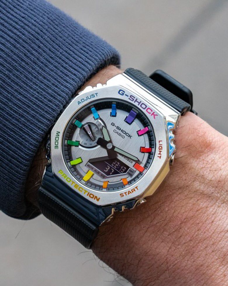 Casio G-Shock GM-2100B-7A Rainbow Index Watch For Men