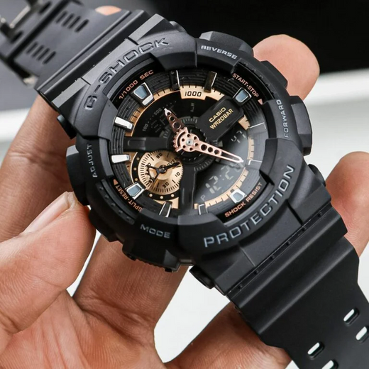 Casio G-Shock GA-110RG-1ADR – Black & Rose Gold Analog-Digital Watch For Men