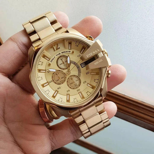 Diesel Mega Chief Chronograph Watch – DZ4360 (Champagne Gold)