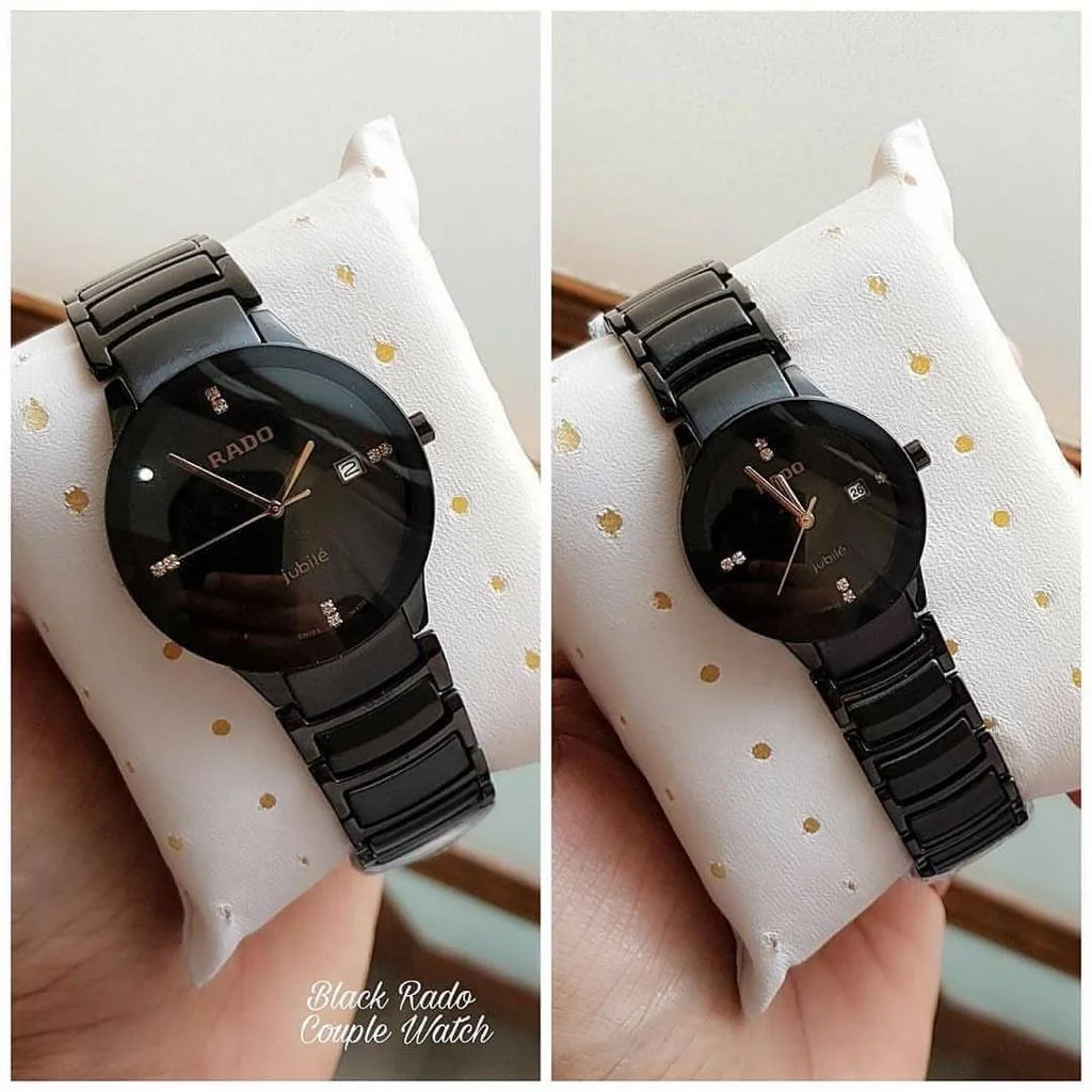 Rado Centrix Jubile Black Dial Couple Watch Set