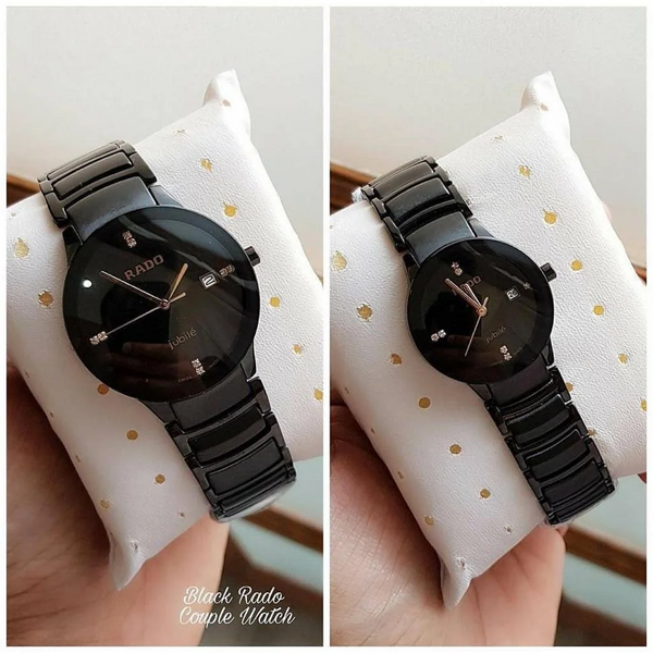 Rado Centrix Jubile Black Dial Couple Watch Set